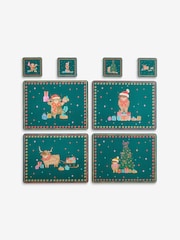 Set 4 božićnih podmetača za tanjire i podmetača Hamish the Highland Cow Corkback - Slika 2 od 4