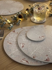 Set of 4 Natural Winter Wonderland Corkback Placemats and Coasters - Image 3 of 3
