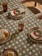 Sage Green Christmas Gingerbread Wipe Clean Table Cloth - Image 2 of 3