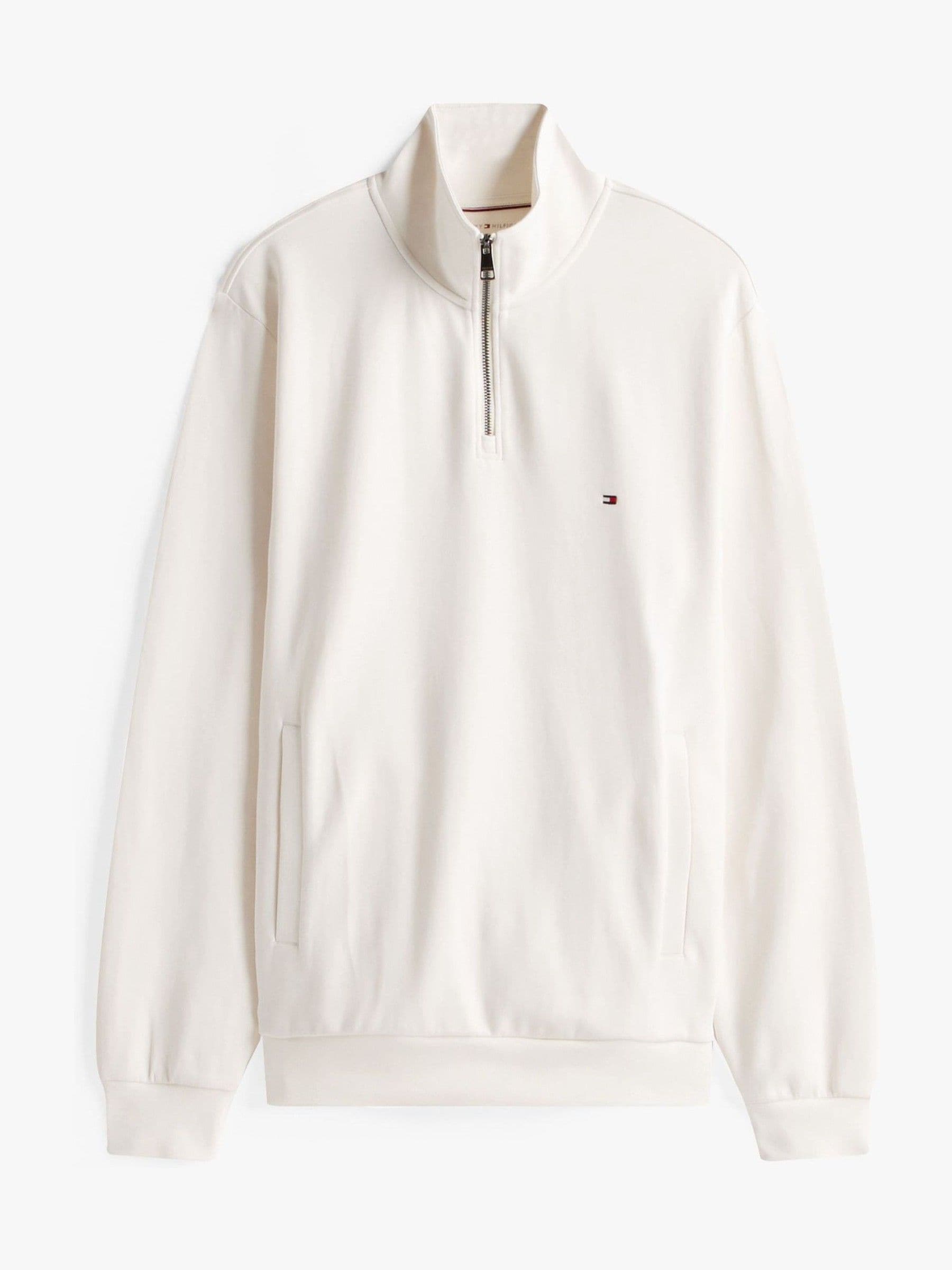 Buy Tommy Hilfiger Cream Performance Quarter Zip Intechno Knit