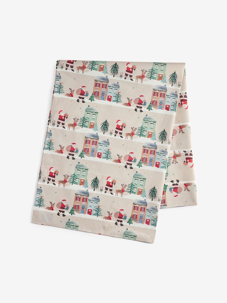 Natural Christmas Santa Wipe Clean Table Cloth - Image 3 of 3 Natural Christmas Santa Wipe Clean Table Cloth - Image 3 of 3
