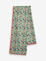 Sage Green Christmas Robin Cotton Table Cloth - Image 4 of 4