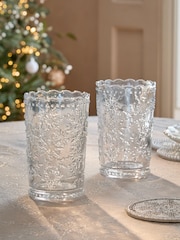 Juego de 2 vasos con diseño de copo de nieve de Navidad - Imagen 3 de 4