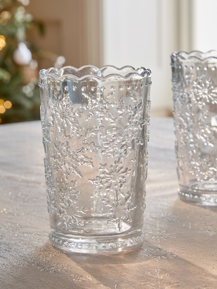 Juego de 2 vasos con diseño de copo de nieve de Navidad - Imagen 4 de 4