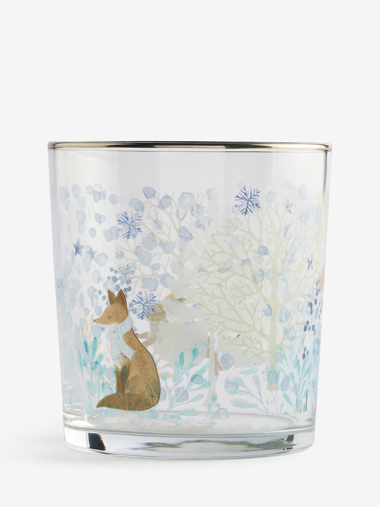 Set of 4 Blue Winter Wonderland Tumbler Glasses - Image 2 of 3 Set of 4 Blue Winter Wonderland Tumbler Glasses - Image 2 of 3