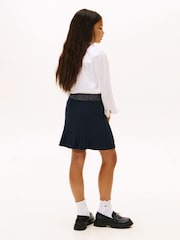 Tommy Hilfiger Blue Glitter Waistband Mini Cable Knit Skirt - Image 2 of 5