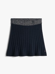 Tommy Hilfiger Blue Glitter Waistband Mini Cable Knit Skirt - Image 5 of 5