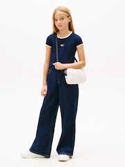 Tommy Hilfiger Blue Heritage Flag Ribbed Extra Slim T-Shirt - Image 2 of 5