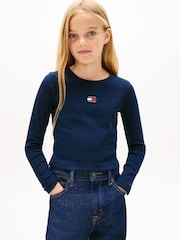 Tommy Hilfiger Blue Heritage Extra Slim Long Sleeve T-Shirt - Image 1 of 5