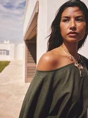 Verde caqui - Jersey Slouchy Shoulder Mini Dress - Imagen 5 de 8