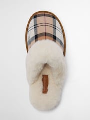 Barbour Beige Claudia Tartan Mule Slippers - Image 4 of 8