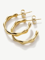 D.Louise Gold Tone Waterproof Bamboo Hoops - Image 1 of 5