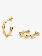 D.Louise Gold Tone Waterproof Bamboo Hoops - Image 2 of 5