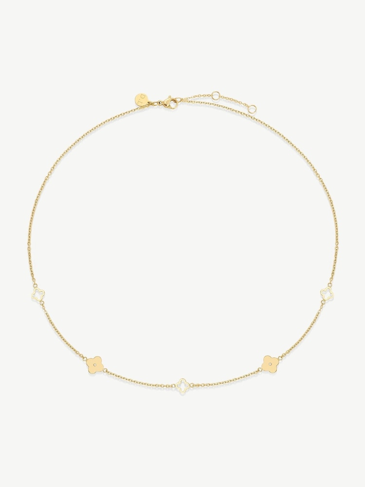 D.Louise Gold Tone Waterproof Multi Clover Necklace - Image 2 of 7 D.Louise Gold Tone Waterproof Multi Clover Necklace - Image 2 of 7