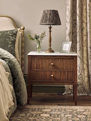 Dark Natural Collection Luxe Alderley Wide Bedside Table - Image 1 of 11
