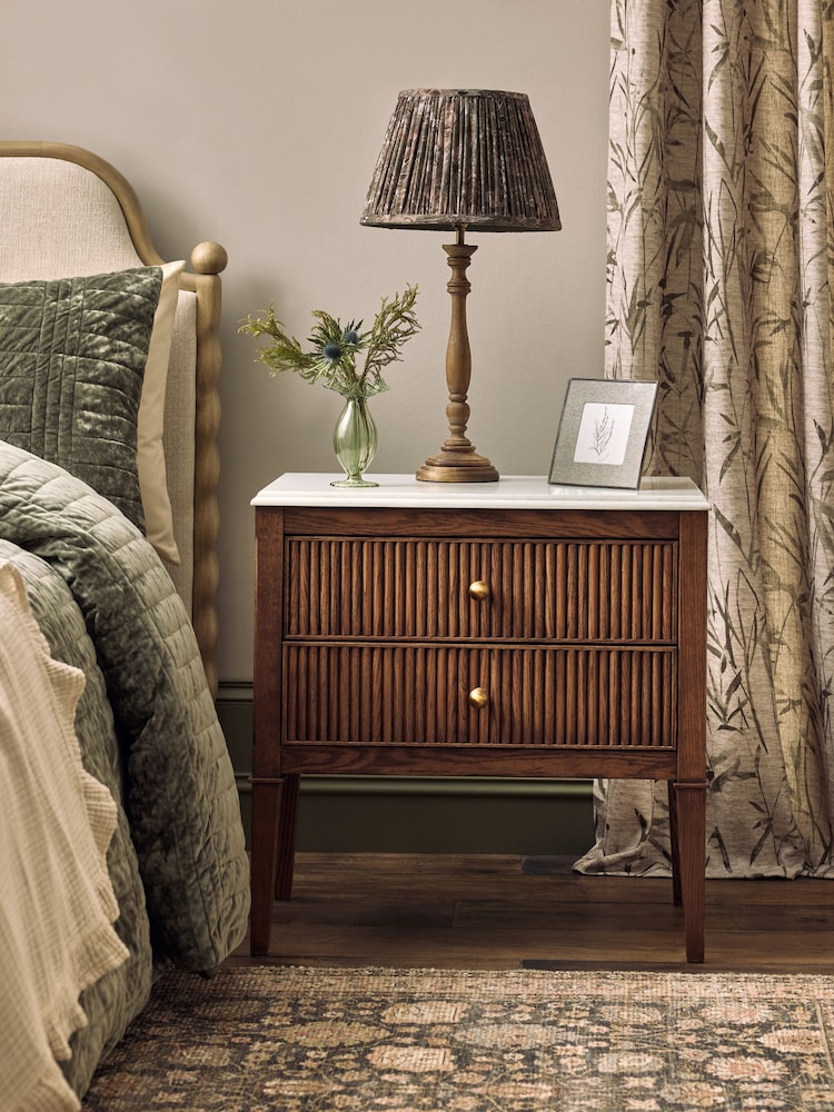 Dark Natural Collection Luxe Alderley Wide Bedside Table - Image 1 of 11 Dark Natural Collection Luxe Alderley Wide Bedside Table - Image 1 of 11