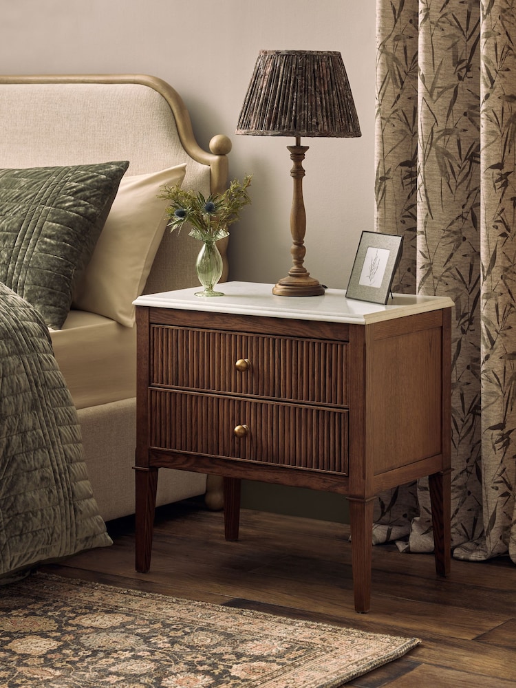Dark Natural Collection Luxe Alderley Wide Bedside Table - Image 2 of 11 Dark Natural Collection Luxe Alderley Wide Bedside Table - Image 2 of 11