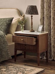 Dark Natural Collection Luxe Alderley Wide Bedside Table - Image 4 of 11