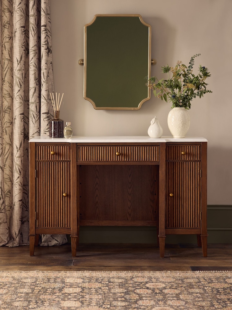 Dark Natural Collection Luxe Alderley Console Dressing Table - Image 1 of 10 Dark Natural Collection Luxe Alderley Console Dressing Table - Image 1 of 10