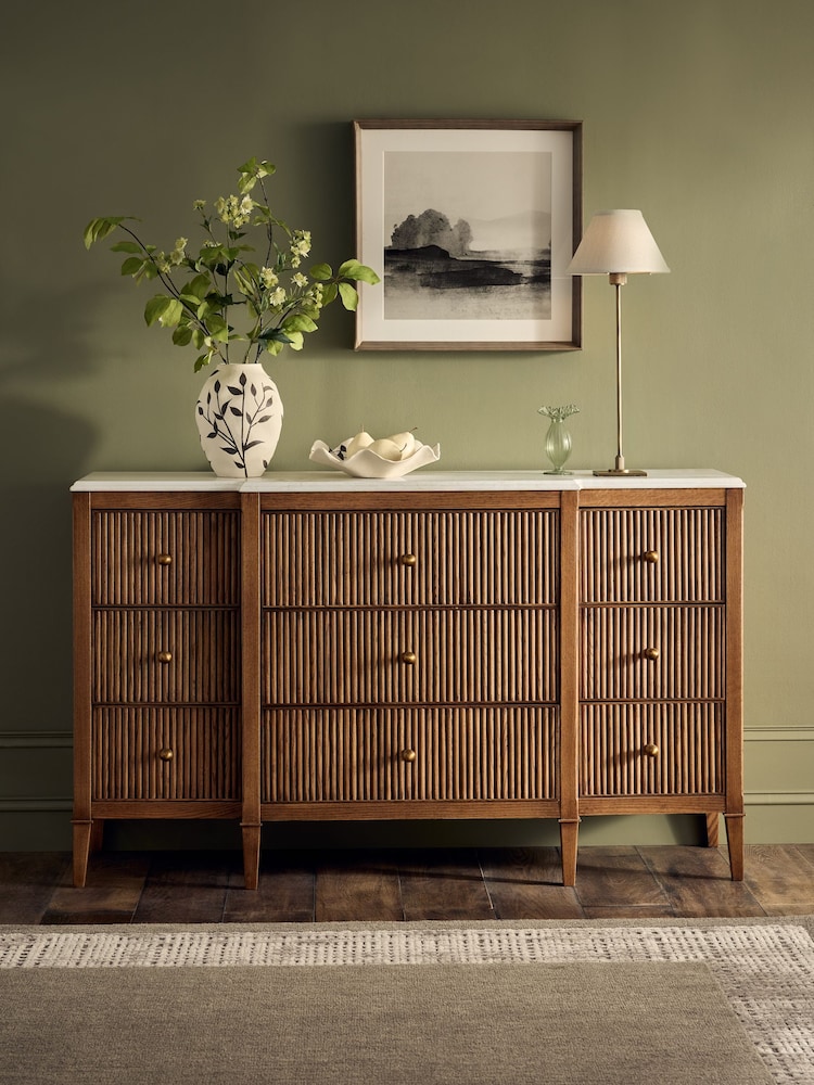 Dark Natural Collection Luxe Alderley Wide Chest of Drawers - Image 1 of 12 Dark Natural Collection Luxe Alderley Wide Chest of Drawers - Image 1 of 12