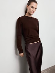 Mango Purple Satin Maxi Skirt - Image 3 of 7