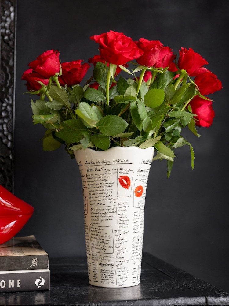 Rockett St George Cream Love Note Vase - Image 1 of 10 Rockett St George Cream Love Note Vase - Image 1 of 10