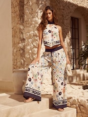 Lipsy X Mandy Sade Printed Petite Wide Leg Trousers - Image 3 of 4