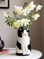 Rockett St George Black/Cream Claude the Cat Vase - Image 1 of 8