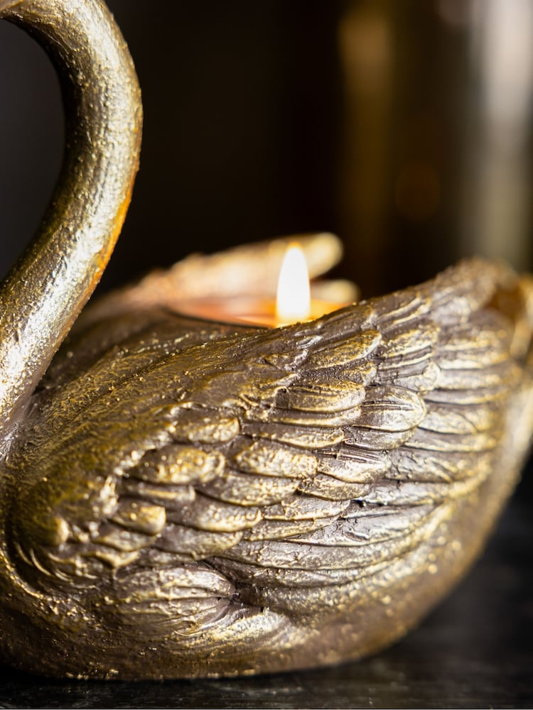 Rockett St George Gold Vintage Style Swan Tea Light Holder - Image 2 of 6 Rockett St George Gold Vintage Style Swan Tea Light Holder - Image 2 of 6