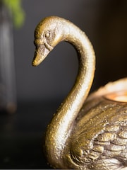 Rockett St George Gold Vintage Style Swan Tea Light Holder - Image 3 of 6