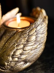 Rockett St George Gold Vintage Style Swan Tea Light Holder - Image 4 of 6