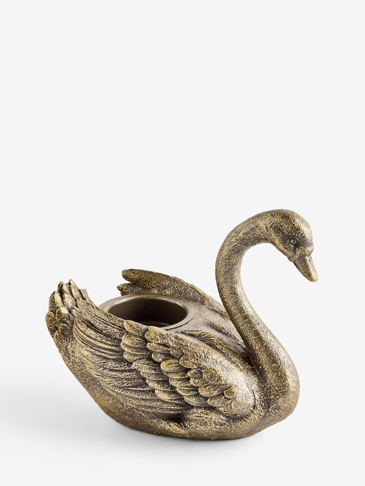 Rockett St George Gold Vintage Style Swan Tea Light Holder - Image 6 of 6 Rockett St George Gold Vintage Style Swan Tea Light Holder - Image 6 of 6