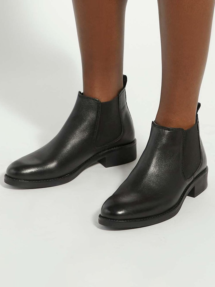Dune London Black Polished Ankle Boots - Image 1 of 6 Dune London Black Polished Ankle Boots - Image 1 of 6