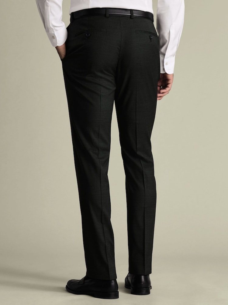 Verde - Charles Tyrwhitt Forest Puppytooth Slim Fit Italian Suit Trousers - Imagen 2 de 4