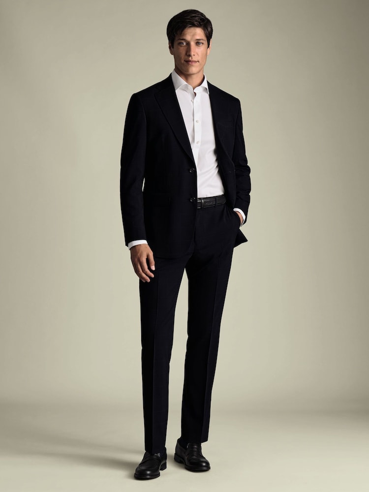 Azul marga - Charles Tyrwhitt Seasonal Design Windowpane Check Slim Fit Jacket - Imagen 1 de 4