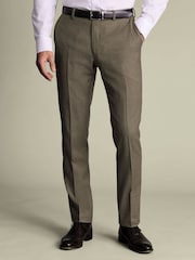 Natural medio - Charles Tyrwhitt Forest Puppytooth Slim Fit Italian Suit Trousers - Imagen 1 de 4