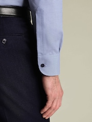 Charles Tyrwhitt Blue SF Royal Blue Non-Iron Stretch Texture Shirt - Image 3 of 6