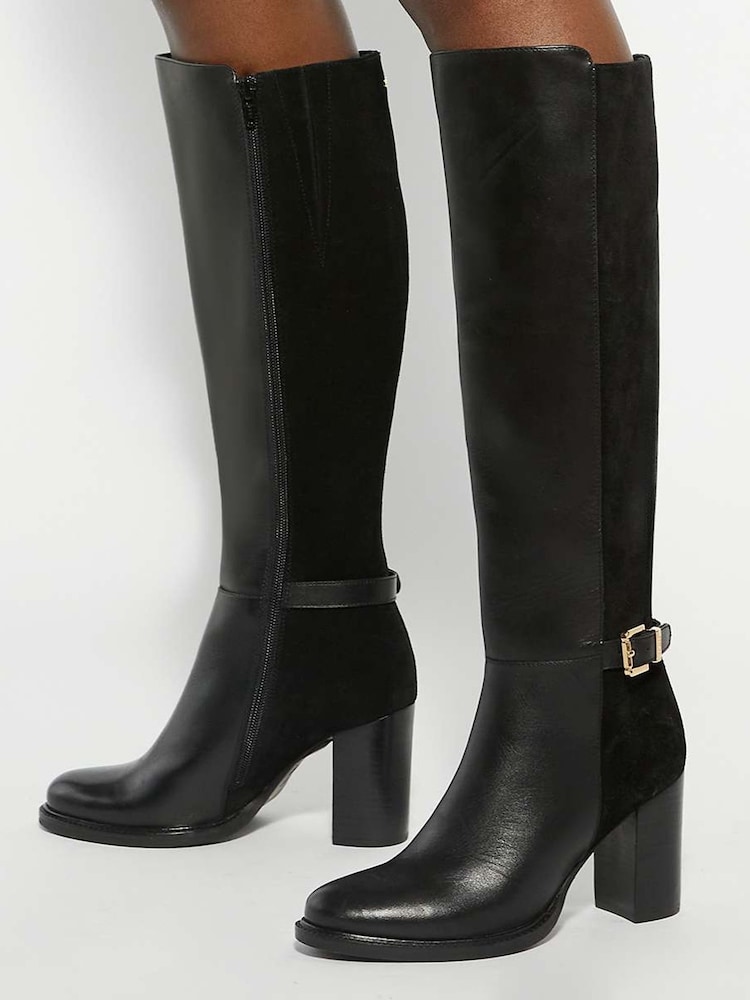 Dune London Black Secretly Knee High Boots - Image 1 of 6 Dune London Black Secretly Knee High Boots - Image 1 of 6