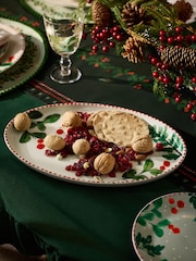 Natural Christmas Foliage Holly and Winter Berry Serving Platter - Image 2 of 4