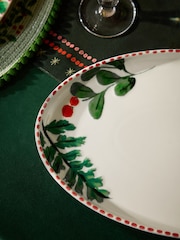 Natural Christmas Foliage Holly and Winter Berry Serving Platter - Image 3 of 4