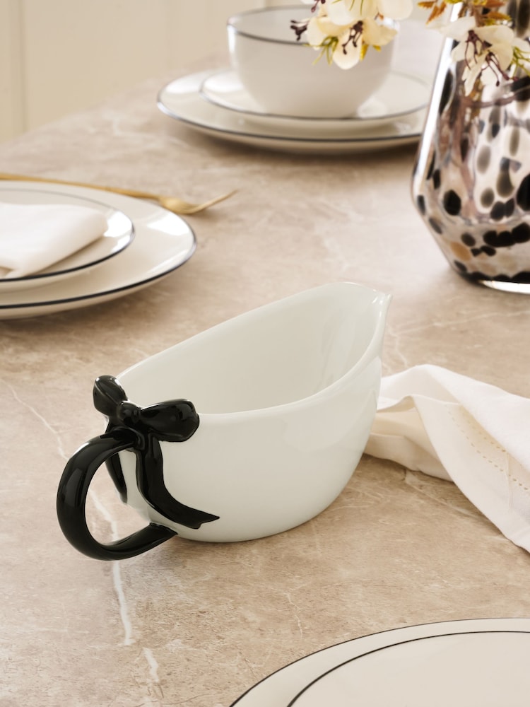 Monochrome Bow Gravy Boat - Image 2 of 5
