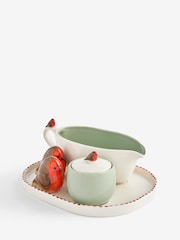 Green Merry Christmas Robin Centrepiece With Salt and Pepper Shakers and Condiment Pot and Gravy Boat - Image 1 of 1