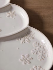 Natural Christmas Snowman Divided Serving Platter - Image 3 of 4