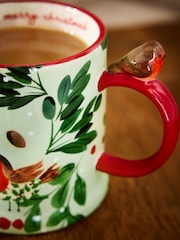 Green Merry Christmas Robin Mug - Image 2 of 3