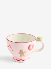 Pink Festive Food Gingerbread and Treats Footed Mug - Image 1 of 3