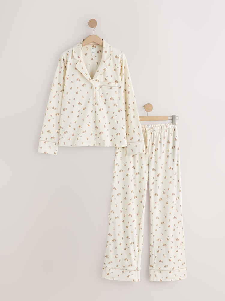 Hamish the Highland Cow, Cream - Cotton Jersey Button Through Pyjamas - Bild 1 von 3 Hamish the Highland Cow, Cream - Cotton Jersey Button Through Pyjamas - Bild 1 von 3