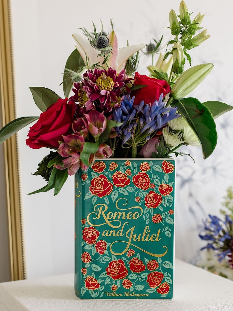 Steel Mill and Co. Green Large Book Romeo and Juliet Vase - Image 2 of 4 Steel Mill and Co. Green Large Book Romeo and Juliet Vase - Image 2 of 4