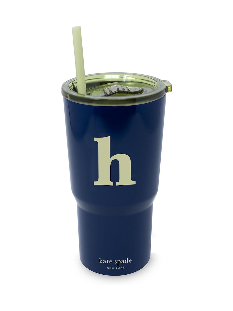 Kate Spade Blue Just Mine Initial Stainless Steel 20 oz Tumbler - Image 1 of 1 Kate Spade Blue Just Mine Initial Stainless Steel 20 oz Tumbler - Image 1 of 1