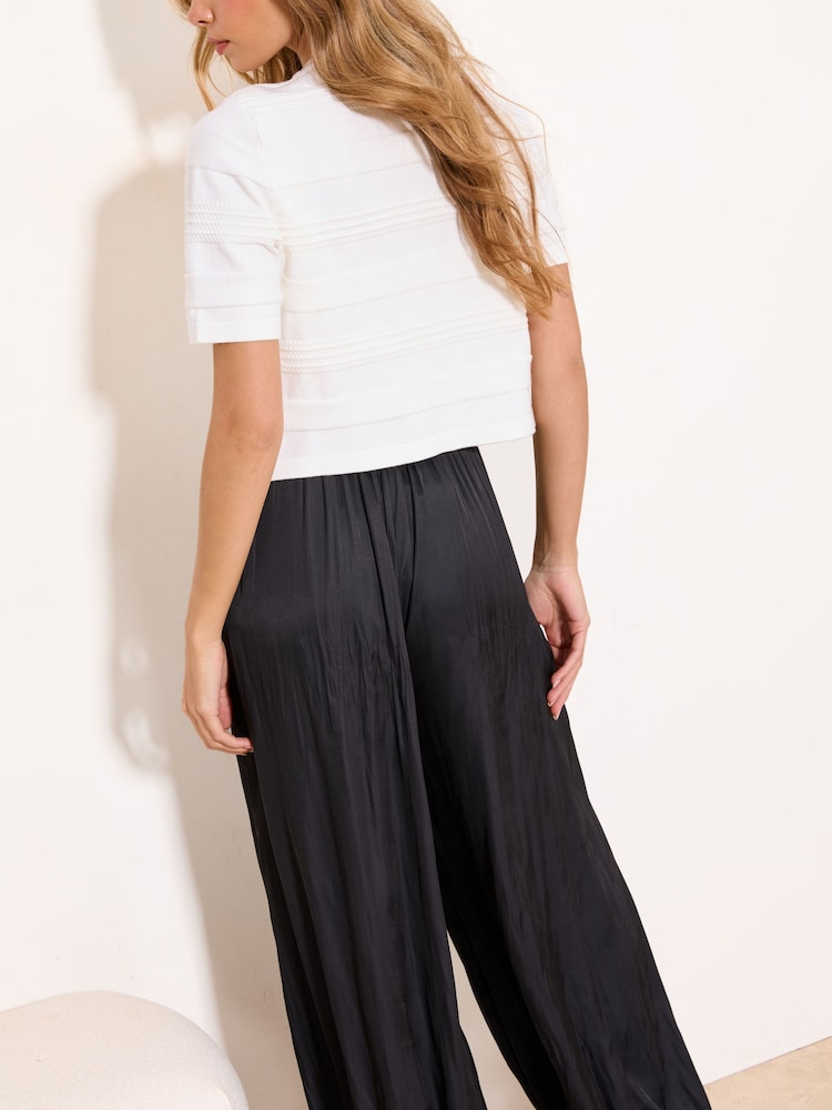 Lipsy Ivory Short Sleeve Ribbed Knit Buttoned Shrug Cardigan - Image 4 of 4 Lipsy Ivory Short Sleeve Ribbed Knit Buttoned Shrug Cardigan - Image 4 of 4