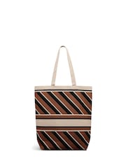 Radley Grey Diagonal Stripe Extra Large Tote Bag - Image 2 of 4